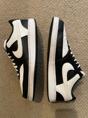 Nike Black and White Women’s Court Vision Sneakers